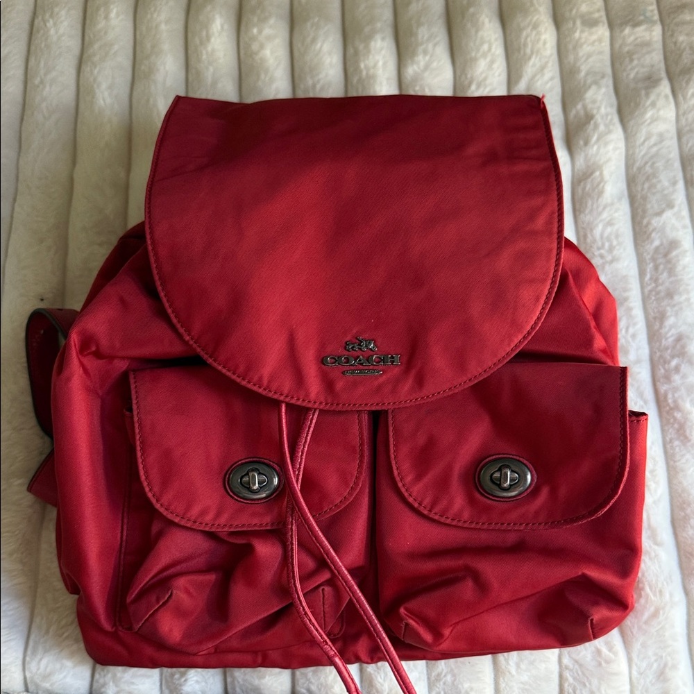 Coach Red Drawstring Bag